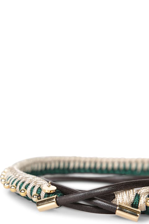 La DoubleJ for Women La DoubleJ Beige/green Woven Crochet Belt