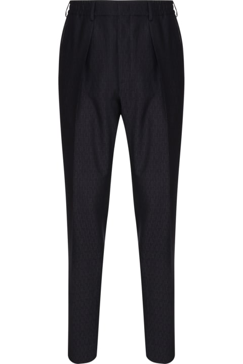 Fendi Pants for Men Fendi Ff Stripes Jacquard Wool Trousers