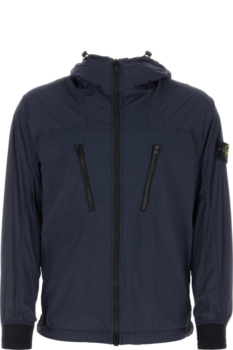 Coats & Jackets for Men Stone Island Midnight Blue Stretch Nylon Jacket