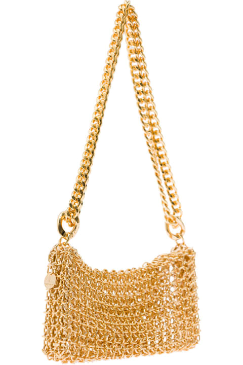 Baby Girl Medium Bag With Crystal Embellished Buckle In Gold-tone Brass Woman