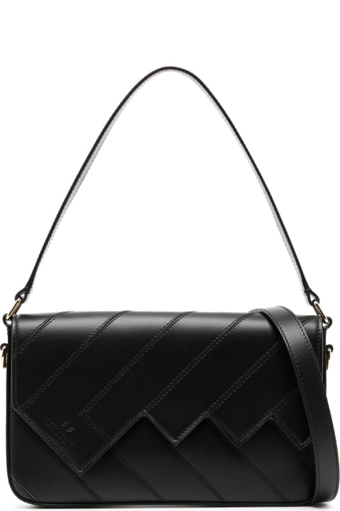 Missoni for Women Missoni Flap Wave Black Leather Shoulder Bag