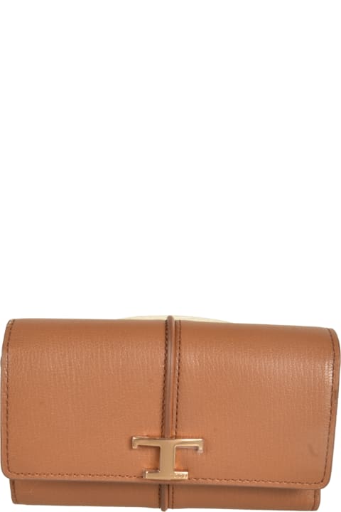 Tod's Wallets for Women Tod's Logo Long Tri-fold Wallet