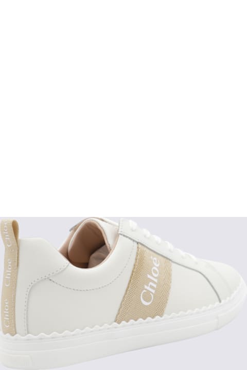 Chloé for Boys Chloé White And Beige Sneakers