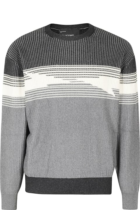 Neil Barrett Sweaters for Women Neil Barrett Rib Shading Mirrored Bolt Sweater