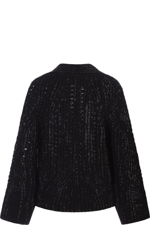 Ermanno Scervino Sweaters for Women Ermanno Scervino Pearl Stitch Cardigan In Black