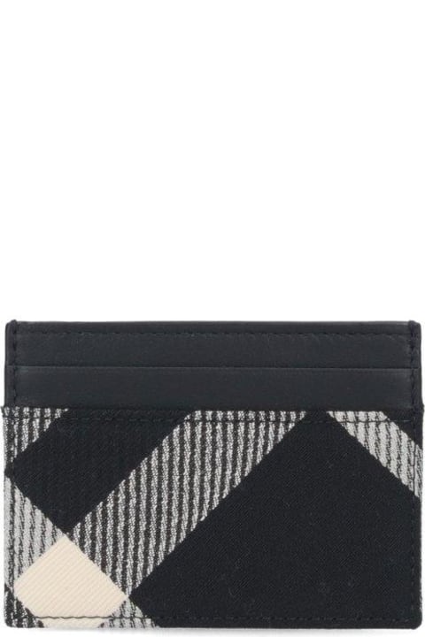 Wallets for Men Burberry Checked Cardholder