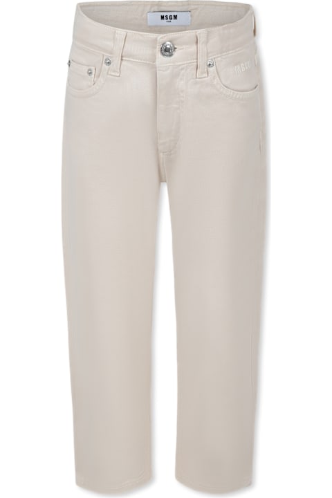 Fashion for Women MSGM Ivory Jeans For Boy With Logo
