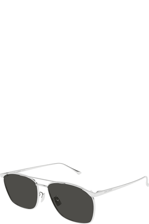 Eyewear Sale for Men Saint Laurent Eyewear Saint Laurent Sl 796 Vincent Linea Sl Logo 002 Silver Grey Sunglasses