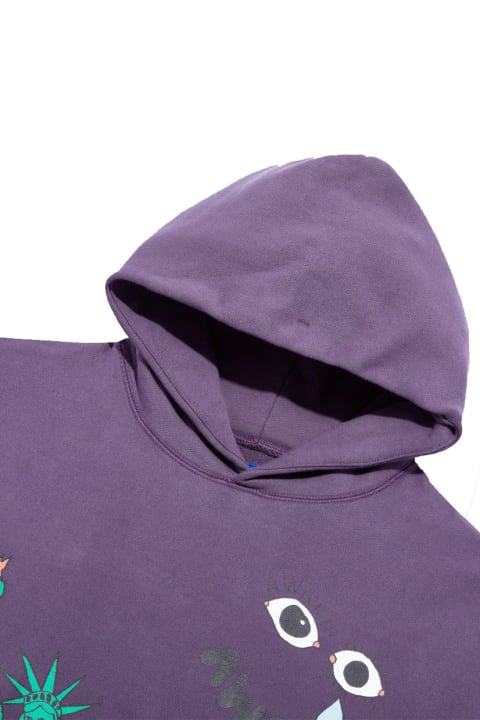 Purple Printed Hoodie