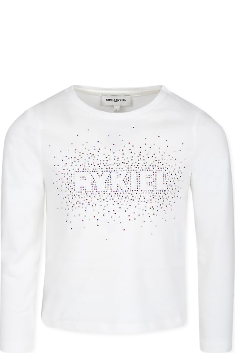 Homeware Rykiel Enfant White T-shirt For Girl With Logo