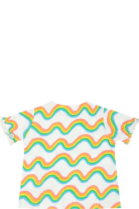 ベビーガールズ MoloのTシャツ＆ポロシャツ Molo White T-shirt For Baby Girl With Rainbow Print