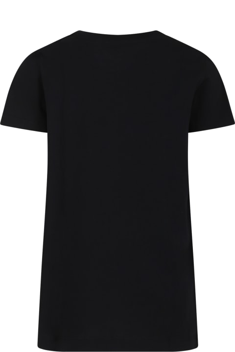 Black T-shirt For Girl With Logo