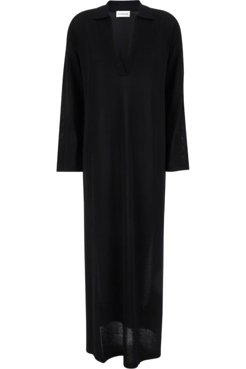 Parosh for Women Parosh Maxi Black Skirt With V Neckline In Viscose Blend Woman