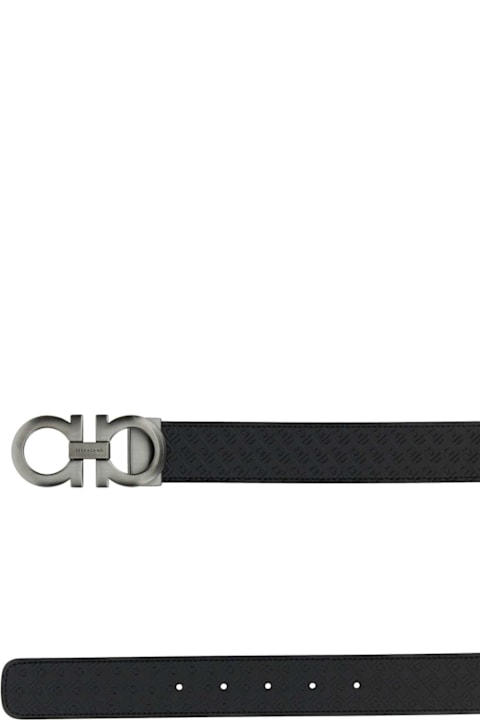 Homeware Ferragamo Black Leather Reversible Belt