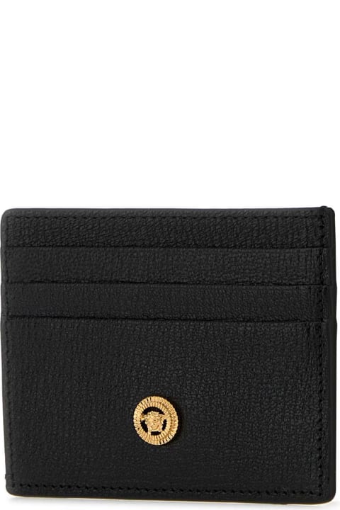 أدوات منزلية Versace Black Leather Medusa Biggie Card Holder