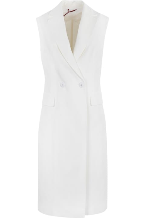 Coats & Jackets for Women Max Mara Studio Long Waistcoat In Viscose And Linen