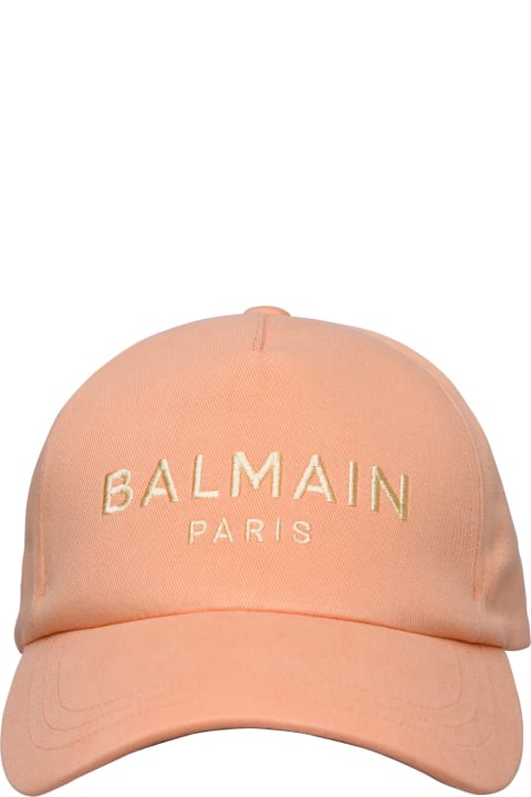 Hats for Women Balmain Logo Embroidered Baseball Cap