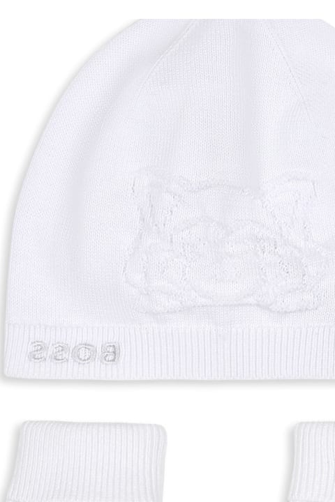 Hugo Boss Accessories & Gifts for Baby Boys Hugo Boss White Accessory Set For Baby Boy With Logo