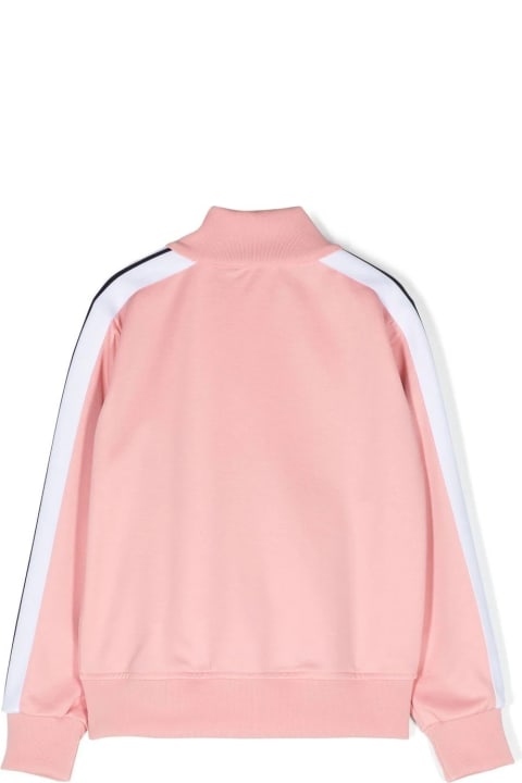 Fashion for Girls Palm Angels Pink Track Jacket With Zip And Logo