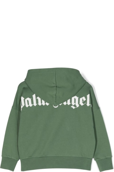Palm Angels Sweaters & Sweatshirts for Boys Palm Angels Green Hoodie With Logo