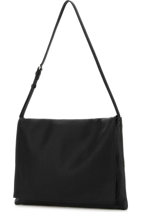 The Row for Women The Row Black Leather Nan Crossbody Bag