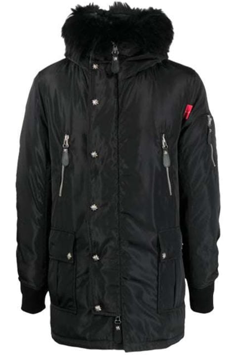 John Richmond Coats & Jackets for Men John Richmond Long Jacket With Hood