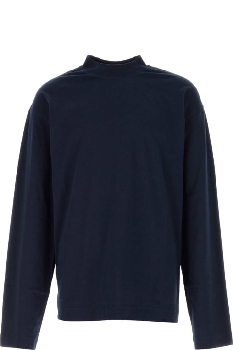 Dries Van Noten Topwear for Men Dries Van Noten Navy Blue Cotton Oversize Heger T-shirt