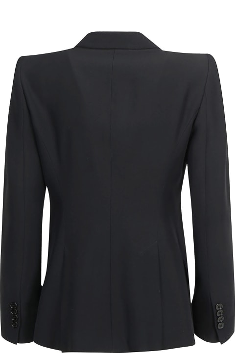 Statement Blazers for Women Alexander McQueen Black Jacket In Thin Crepe With Pointed Shoulders