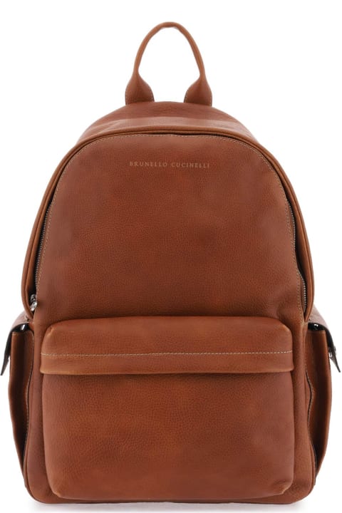 メンズ Brunello Cucinelliのバックパック Brunello Cucinelli Leather Backpack