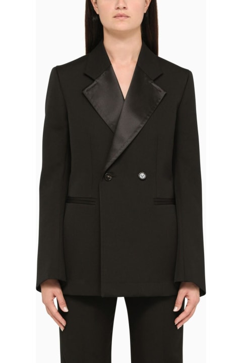 ウィメンズ新着アイテム Bottega Veneta Black Wool Tuxedo Jacket