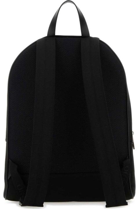 Backpacks for Men Off-White Logo Embroidered Zipped Backpack