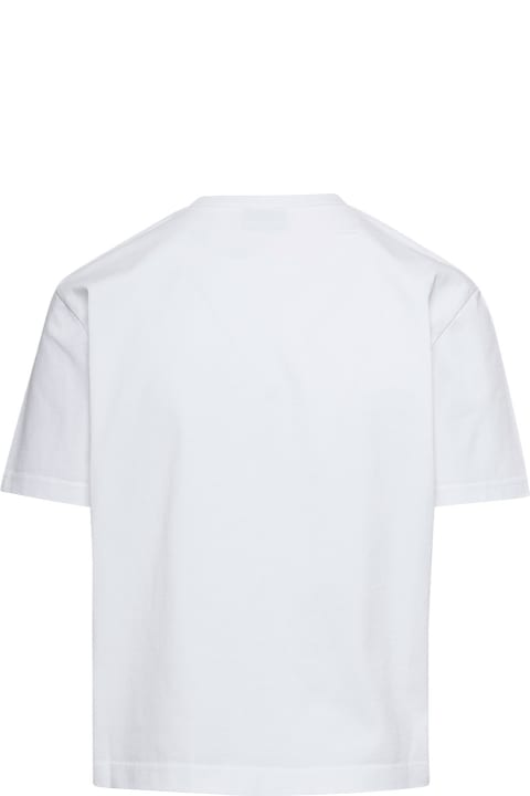'noeud' White T-shirt With Logo Detail In Cotton Woman