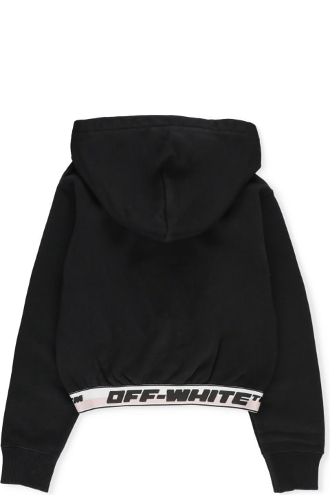 Sweaters & Sweatshirts for Girls Off-White Logo Band Cropped Hoodie