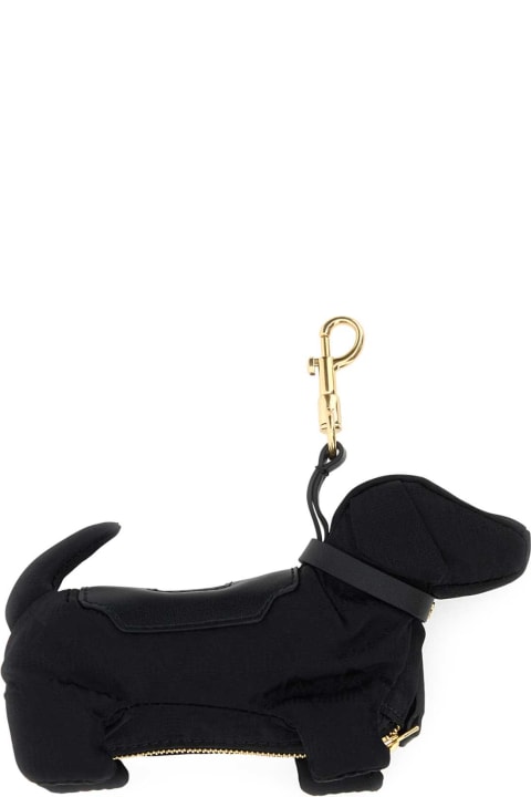 Anya Hindmarch Keyrings for Women Anya Hindmarch Black Fabric Dogs Bag Dispenser