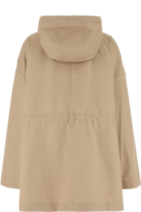 Clothing Sale for Women Moncler Beige Cotton Blend Gaillon Parka