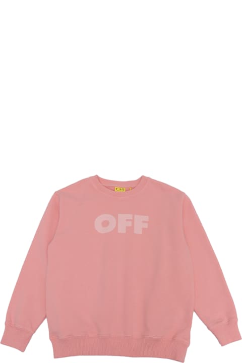 Off-White ملابس علوية لـ بنات Off-White Garment Dyed Crewneck Pink - Soft Pink