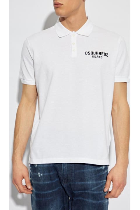 Homeware Dsquared2 Logo Detailed Short-sleeved Polo Shirt