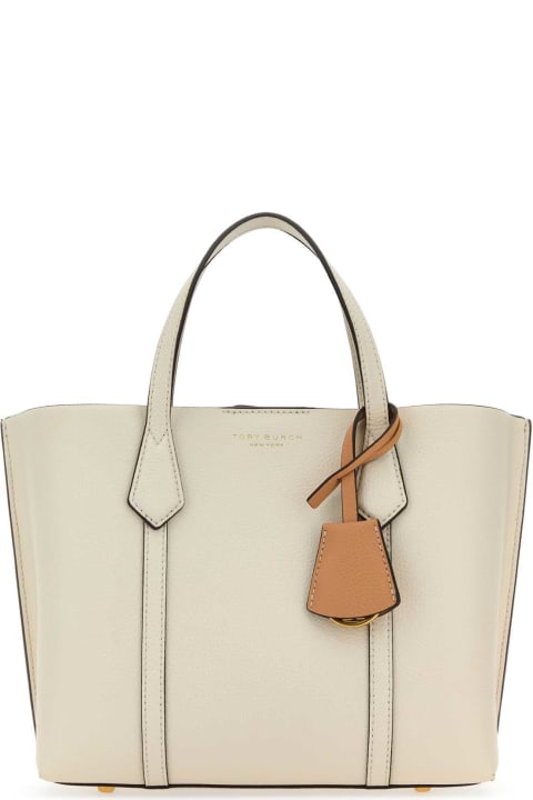Tory Burch Totes for Women Tory Burch Ivory Leather Perry Shopping Bag