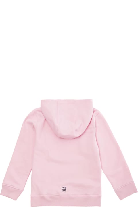 Topwear for Boys Givenchy Pink Hoodie With Logo Lettering In Cotton Boy