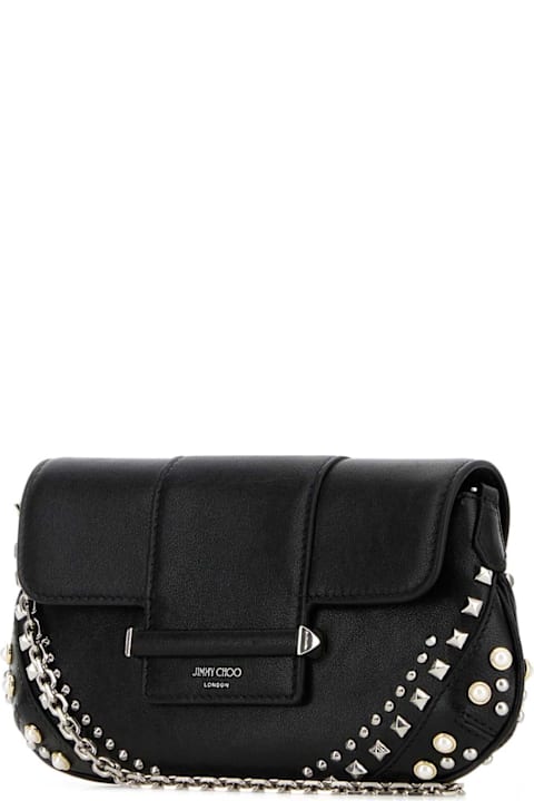 أدوات منزلية Jimmy Choo Black Leather Bar Clutch