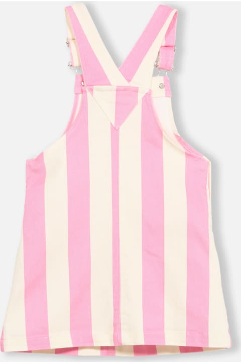Homeware MC2 Saint Barth Girl Pink Striped Denim Short Overall Tecla Jr