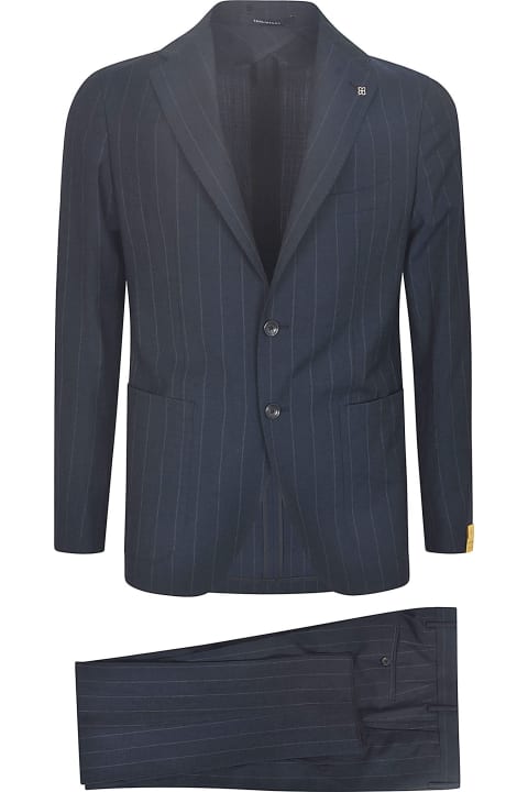 Tagliatore Suits for Men Tagliatore Logo Patch Stripe Suit