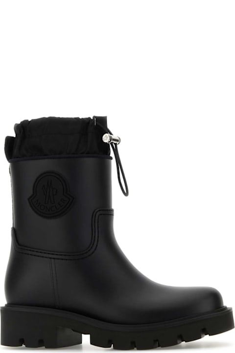 Moncler Boots for Women Moncler Black Rubber Kickstream Ankle Boots