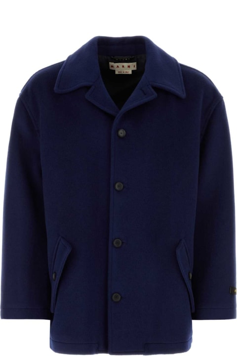 Homeware Marni Blue Wool Blend Coat