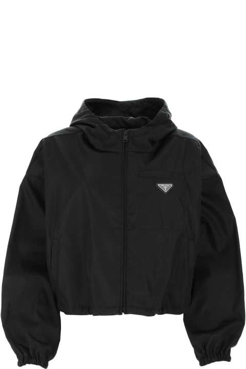 Coats & Jackets for Women Prada Black Re-nylon K-way