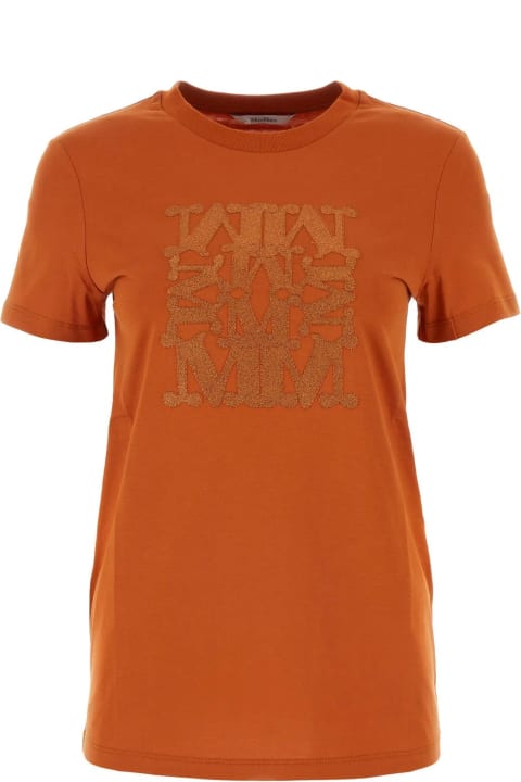 Max Mara Topwear for Women Max Mara Dark Orange Cotton Taverna T-shirt
