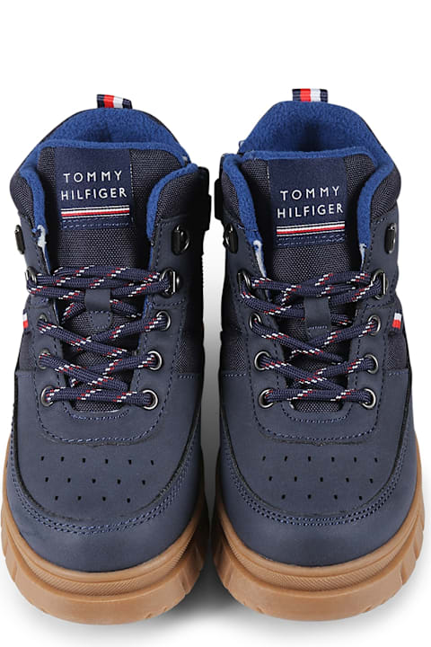 Tommy Hilfiger Shoes for Boys Tommy Hilfiger Blue Ankle Boots For Boy With Logo