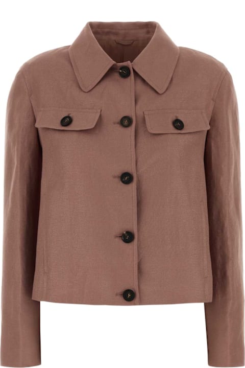 Brunello Cucinelli for Kids Brunello Cucinelli Antiqued Pink Linen Jacket