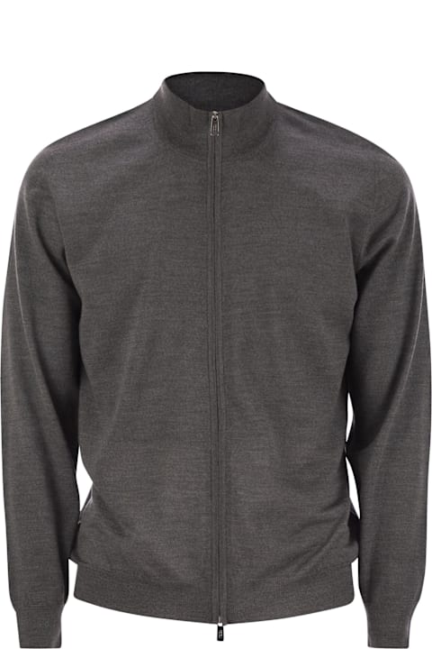 Homeware Fedeli Favonio - Virgin Wool Sweater With Full Zipper