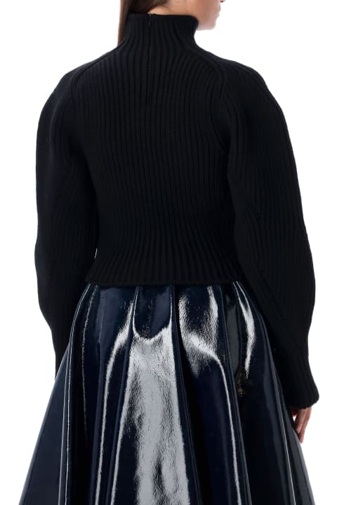 Alaia for Women Alaia High-neck Knit Balloon-sleeved Sweater